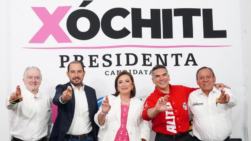 Xóchitl Gálvez y dirigencias del PAN, PRI y PRD acuerdan redoblar esfuerzos en segunda mitad de campaña