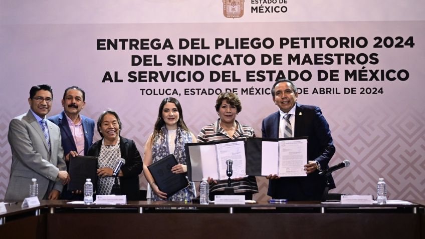 Sindicato de Maestros del Estado de México entrega su Pliego Petitorio 2024 a la Gobernadora Delfina Gómez