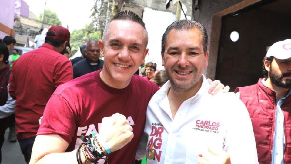 Adrián Rubalcava Suárez, candidato al Senado de la República, y Carlos Madrazo aspirante a la Cámara de Diputados.