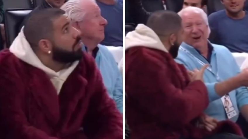 ¿Eres famoso? La reacción de un señor que nunca reconoció al rapero Drake durante un juego de basquetbol | VIDEO