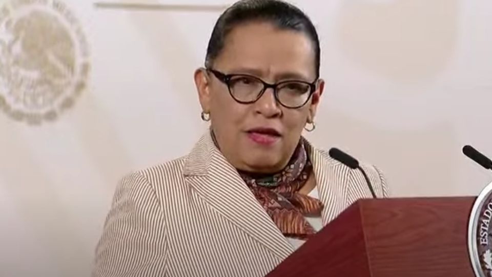 Rosa Icela Rodríguez atiende a conferencia de prensa matutina