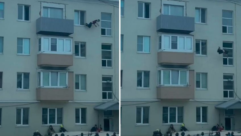 Joven ruso se lanza desde un cuarto piso, estaba bajo el efecto de sustancias ilícitas: VIDEO