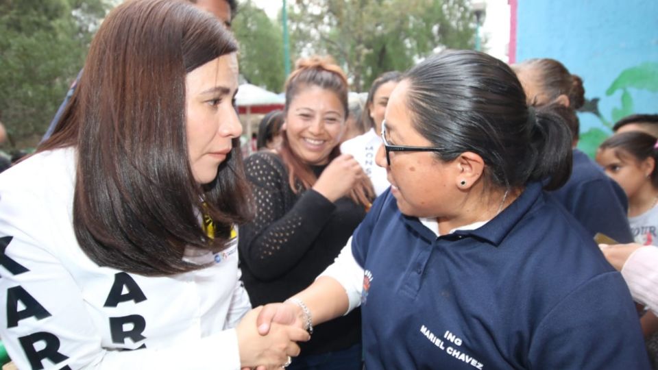 Karen Quiroga, candidata a la alcaldía Iztapalapa por la coalición PRI-PAN y PRD.