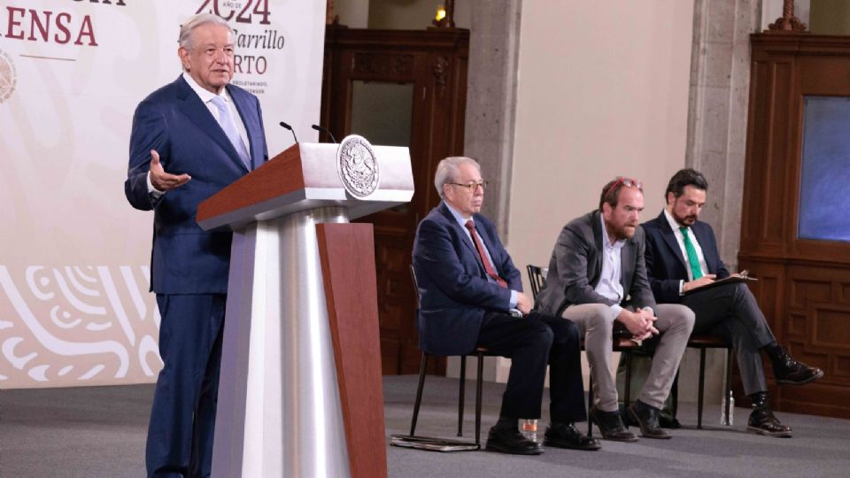 El Presidente Andrés Manuel López Obrador, en conferencia de prensa este martes.