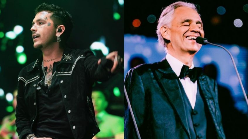 Christian Nodal cantará al lado de Andrea Bocelli por la celebración de su 30 aniversario en la música, es el único mexicano