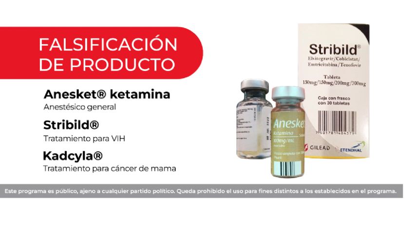 Cofepris alerta sobre falsificación de medicamentos contra cáncer de mama , VIH y anestesia