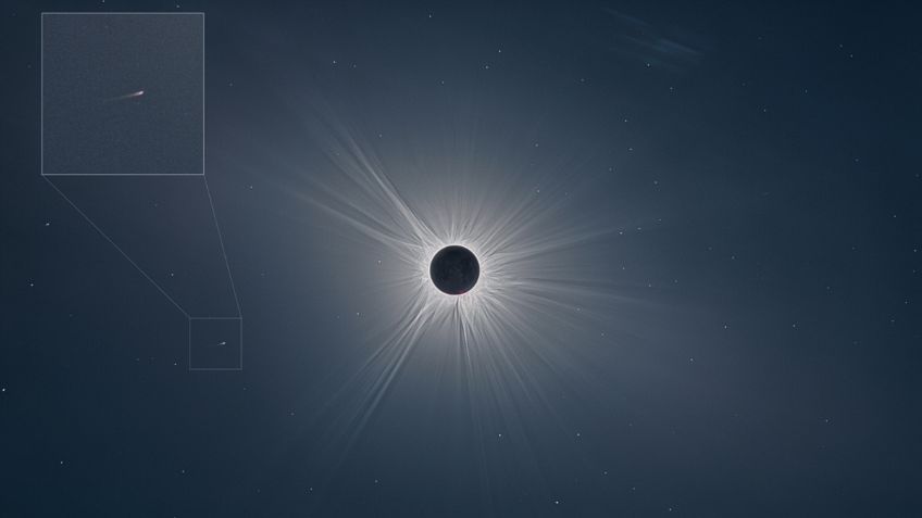 La NASA capta un cometa durante el Eclipse Solar Total; se desintegró horas después