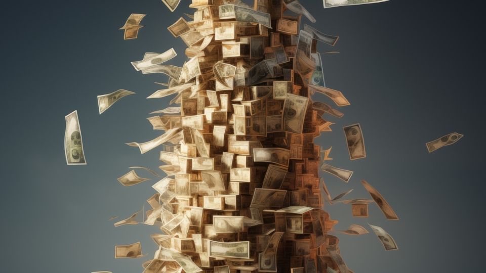 Una torre de dinero.