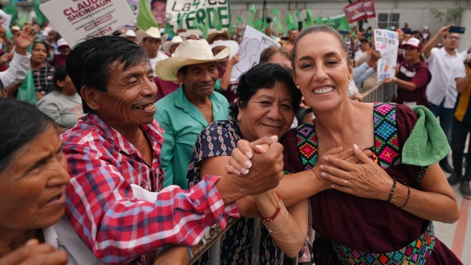 La candidata a la Presidencia de la República, Claudia Sheinbaum, por la coalición Morena-PT y PVEM