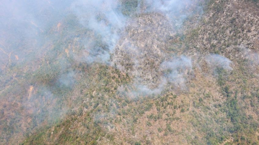 Por tierra y aire continúa la sofocación del incendio forestal en El Veladero de Acapulco