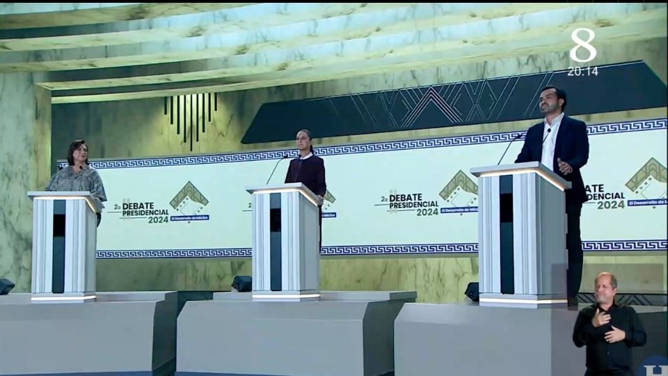 Imagen de uno de los tres debates presidenciales de 2024, organizados por el INE.