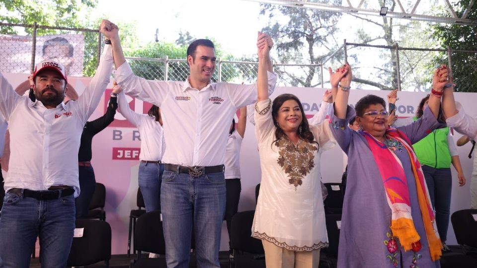 Víctor Hugo Romo, Miguel Torruco Garza, Clara Brugada y Ernestina Godoy, en Miguel Hidalgo.