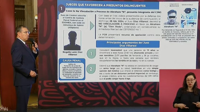 Exhiben a juez que determinó no vincular a proceso a "Don Rodo" en la Mañanera de AMLO