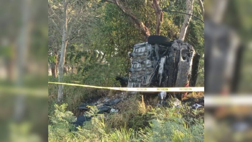 Muere empresario joyero en accidente carretero de Yucatán, se calcinó dentro de su vehículo