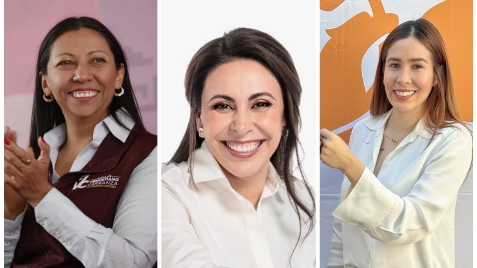 Evelyn Parra, Rocío Barrera y Zurishaday Hernández, candidatas a alcaldesas en Venustiano Carranza.