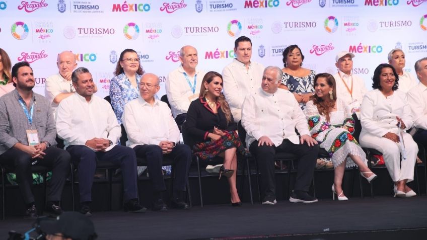 Evelyn Salgado y el secretario de Turismo federal Miguel Torruco inauguran el Tianguis Turístico 2024