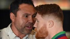 VIDEO: Canelo Álvarez se calentó, casi se agarra a golpes con Óscar de la Hoya previo a la pelea con Munguía