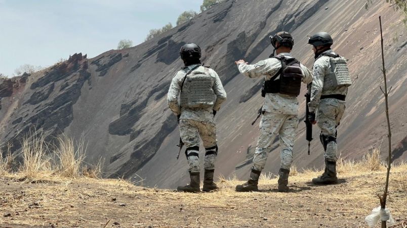 Guardia Nacional en las inmediaciones del presunto crematorio clandestino 
