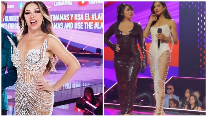 Thalía corta foto en la que aparecía Alejandra Espinoza: ¿se enojó porque usó un vestido muy parecido al suyo en los AMAs