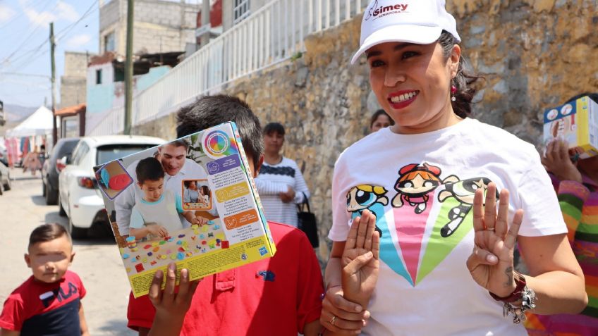 Simey Olvera celebra el día del niño y la niña en colonias de Pachuca