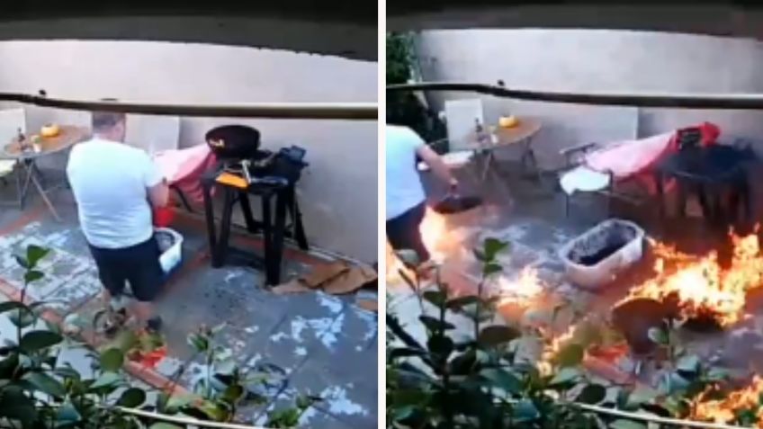 VIDEO: carnita asada termina con un voraz incendio y gente con mucha hambre