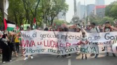 Estudiantes de la UNAM irrumpen Paseo de la Reforma en marcha pro palestina: VIDEOS