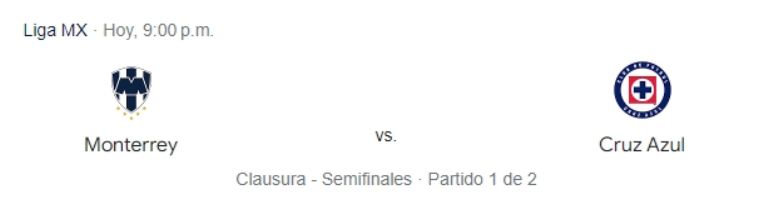 monterrey vs cruz azul en vivo semifinal ida