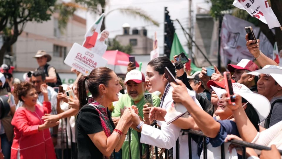 Claudia Sheinbaum, candidata a la Presidencia, en un acto de campaña en la Ciudad de México.