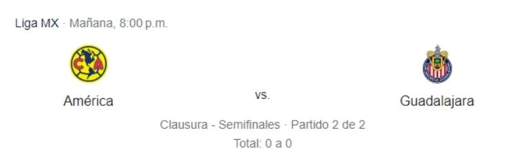 america vs chivas semifinal vuelta en vivo clausura 2024