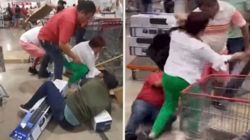 VIDEO: así se agarraron en Costco por un ventilador hubo jalones, empujones y hasta zapatos perdidos