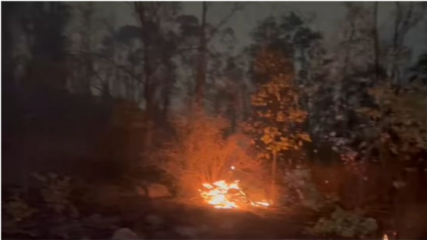 Fuerte incendio consume la Sierra de Guadalupe en Estado de México