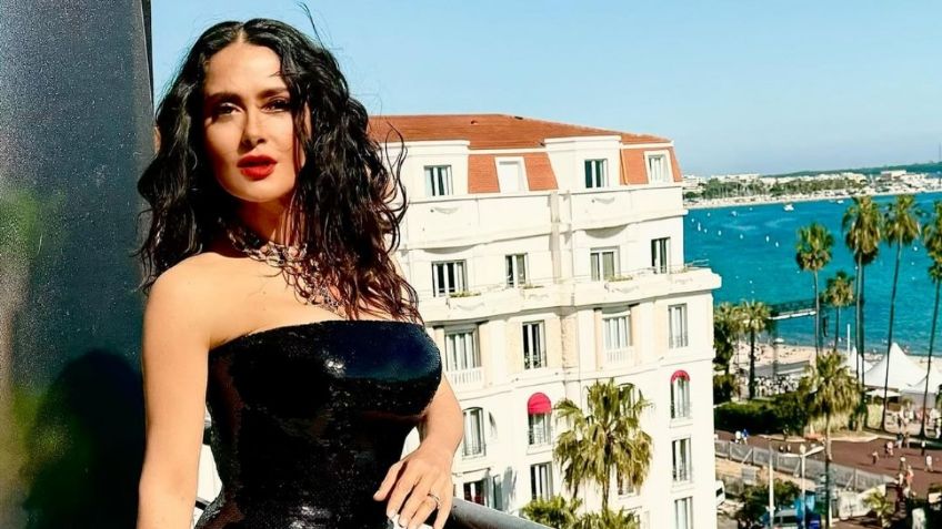 Salma Hayek conquistó Cannes con un icónico vestido negro de lentejuelas de más de 30 mil pesos