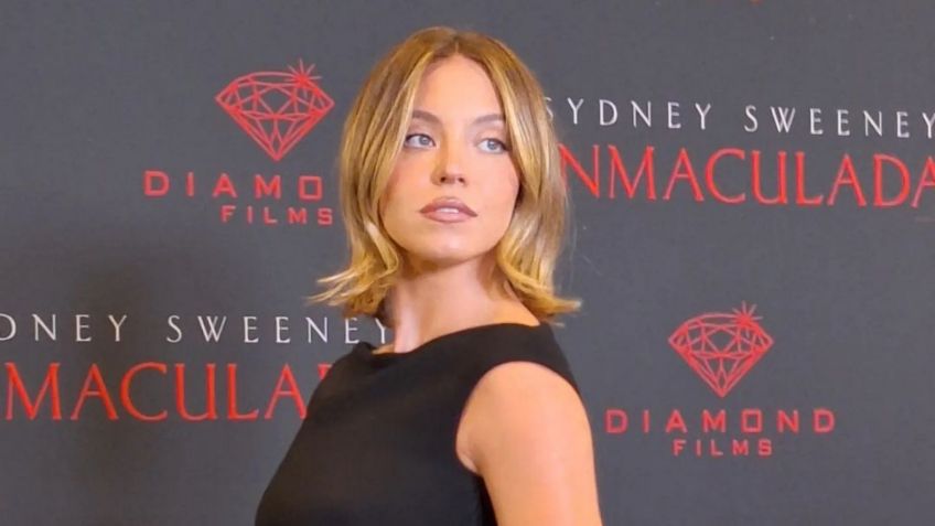 ¡Sydney Sweeney ya están en México! La actriz deslumbra con vestido negro 'cut out' y guantes de cuero