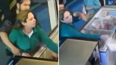 VIDEO: mujer causa destrozos en una paletería por terrible arranque de celos