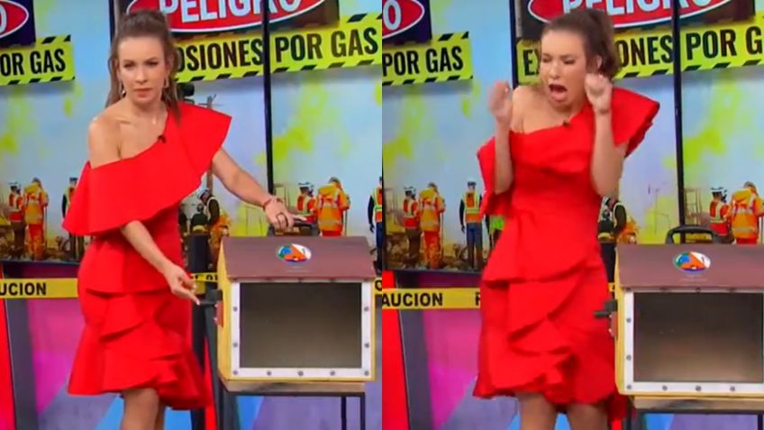 Ingrid Coronado sufre un fuerte susto en una dinámica de Sale El Sol, así fue el momento en vivo: VIDEO