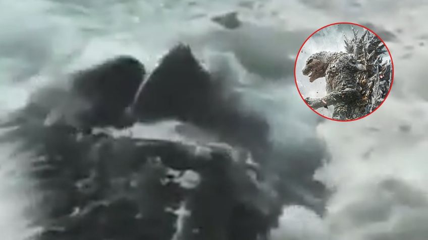 Captan en VIDEO una extraña criatura que sale del mar, usuarios aseguran que es Godzilla