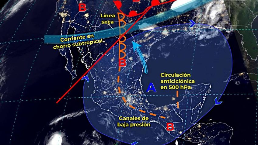 Línea seca divide al país: calor extremo en 12 estados; LLUVIAS y torbellinos en 4 entidades