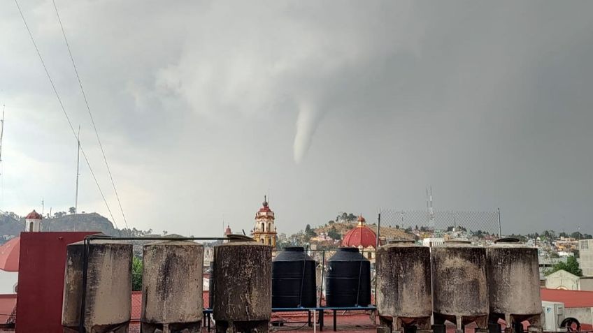 ¿Tornado o cola de agua? Este es el fenómeno que se formó en Toluca y dejó dos muertos