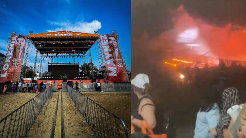 El escenario fue colocado en el campo de bésibol 'El Obispo'.