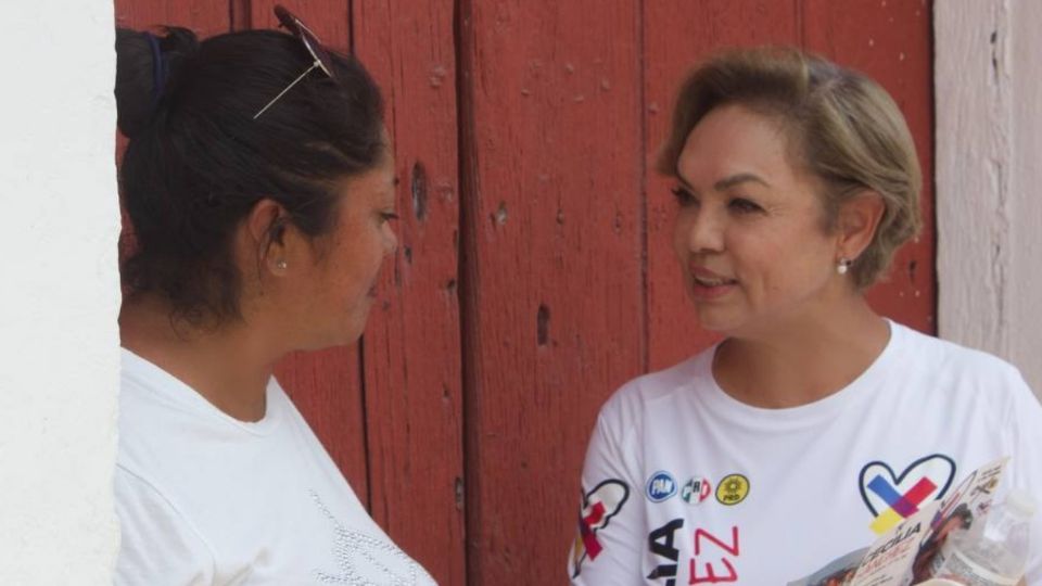 Cecilia Sánchez, candidata a diputada federal por Campeche, de la alianza PAN-PRI y PRD.