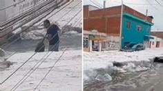 VIDEOS: con capas de granizo de hasta un metro, así quedaron las calles de Puebla tras fuerte tormenta