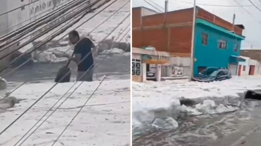 VIDEOS: con capas de granizo de hasta un metro, así quedaron las calles de Puebla tras fuerte tormenta