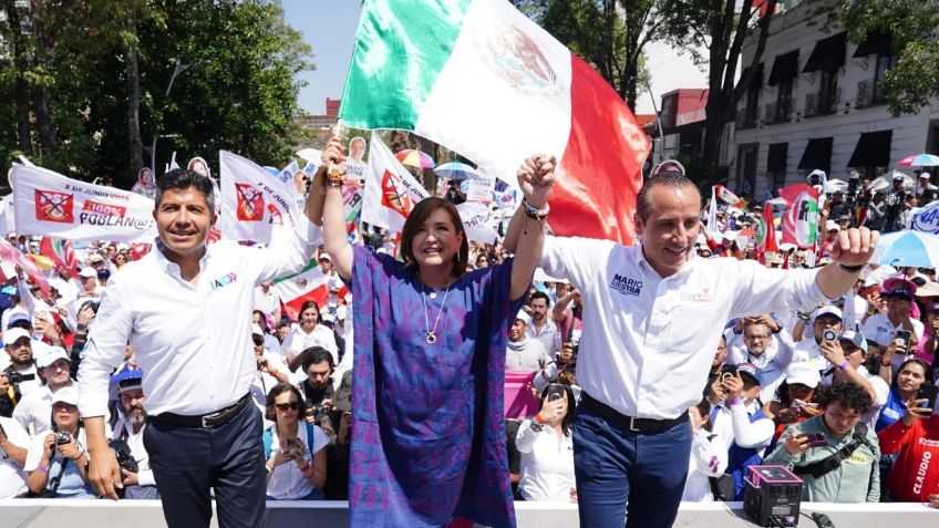 Pide Xóchitl Gálvez defender la patria en cierre de campaña de Eduardo Rivera en Puebla