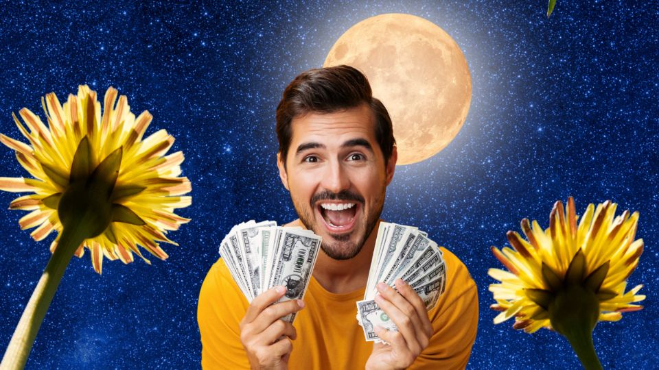 Signos que se convertirán en multimillonarios gracias a la Luna de Flores. Fuente: producción El Heraldo de México