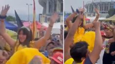 VIDEO: quinceañera con vestido de las águilas del América celebra a fuera del Estadio Azteca