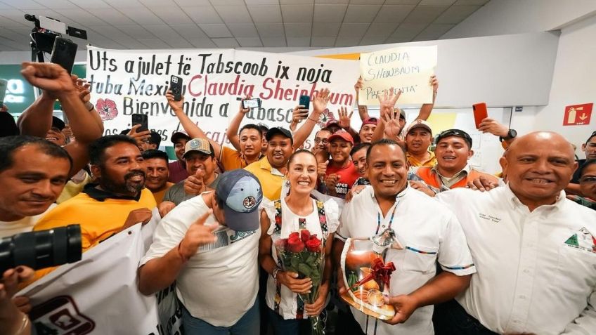 Claudia Sheinbaum es recibida con música de en la tierra de AMLO