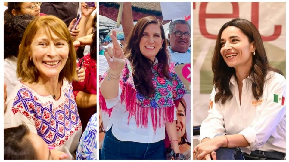 Tatiana Clouthier, Kenia López Rabadán y Laura Ballesteros.