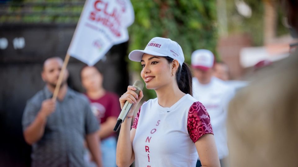 Geraldine Ponce, candidata a la reelección a alcaldesa de Tepic, por la coalición 'Sigamos Haciendo Historia'.