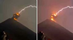 Captan el impacto de un rayo en el cráter del Volcán de Fuego en plena erupción: VIDEO