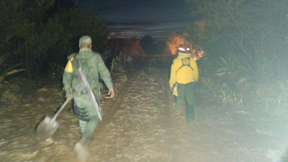 Servicio de emergencias atendiendo incendio forestal